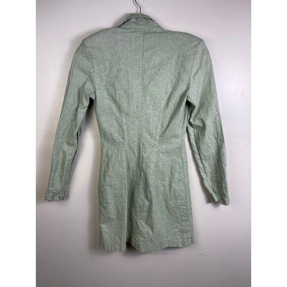 Womens Wrapper Brand Light Sage Green Two Piece Outfit Blazer and Skirt Size 7/8 - Picture 6 of 7
